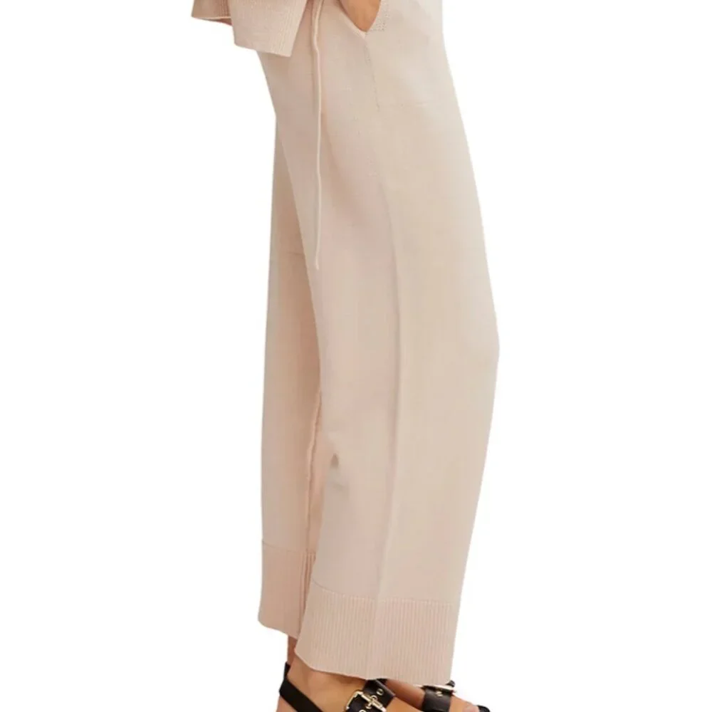 FREE PEOPLE Beach Solar Sweater Cardigan & Pants in Beige Size LARGE - Picture 3 of 5